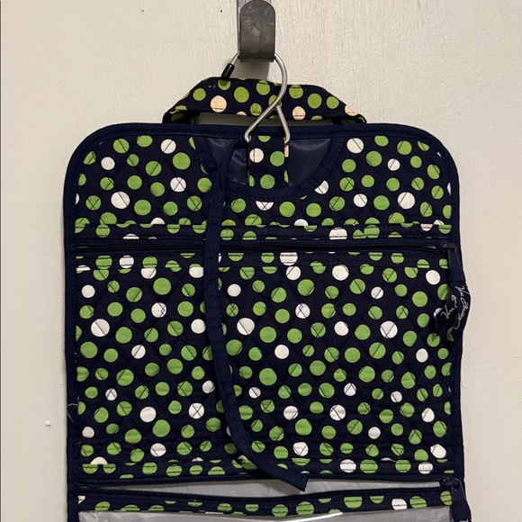 Vera Bradley Hanging Organizer in "Lucky Dots" (Navy & Green Polka Dot) - Picture 2 of 7